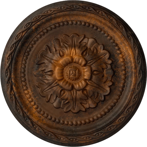 Ekena Millwork Palmetto Ceiling Medallion, Hand-Painted Rust, 11 1/2"OD x 1"P CM11PARUS - main